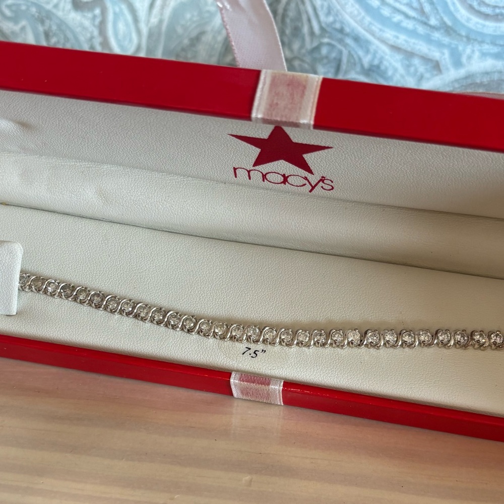 Macy's  Silver Tennis Bracelet
